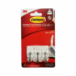 Hook Wire Small White 3Pc 3M