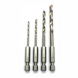 Drill Set 1/4'' Hex Shank 4Pc T/Craft