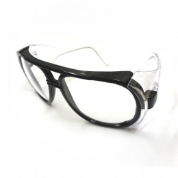 Safety Glasses Dark Rim Clear