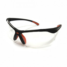 Safety Spec Blk/Or Fr Clear