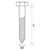 Coach Screw Galv 8X150 5Pc