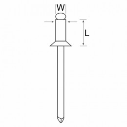 Csk Alum Rivet 4 X 10 100Pc