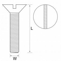 Csk Brass Mach Screw 4 X 8