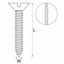 W/Screw S/Br Csk Slot No10 5.0X50