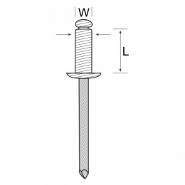 Half S/S Rivet Z/P Man 4.8 X 18