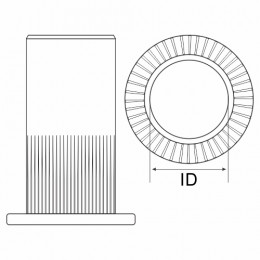 M6 Rivet Nuts L/F Ribbed