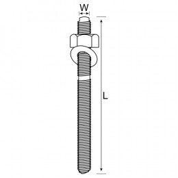 Chem Stud M10 Dr 12Mm C/W Nut&Was