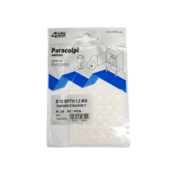 ADH BUMPER RND CLEAR 10MM 25PC