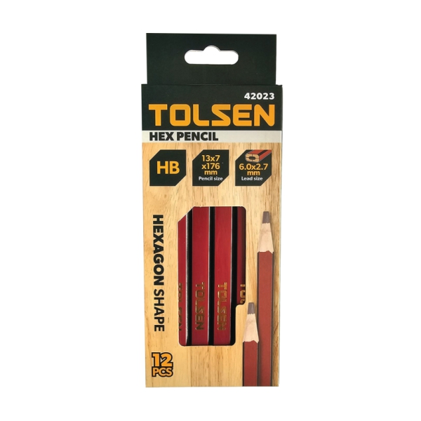 CARPENTERS HEX PENCIL 12PC TOLSEN CARPENTERS HEX PENCIL 12PC TOLSEN