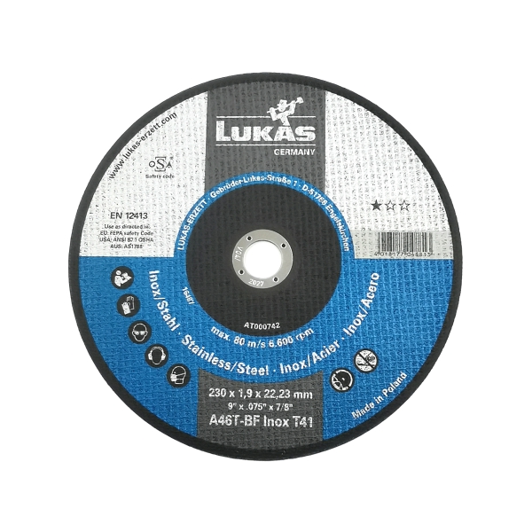 Cut disc inox 230-1.9-22.23 lukas Cut disc inox 230-1.9-22.23 lukas