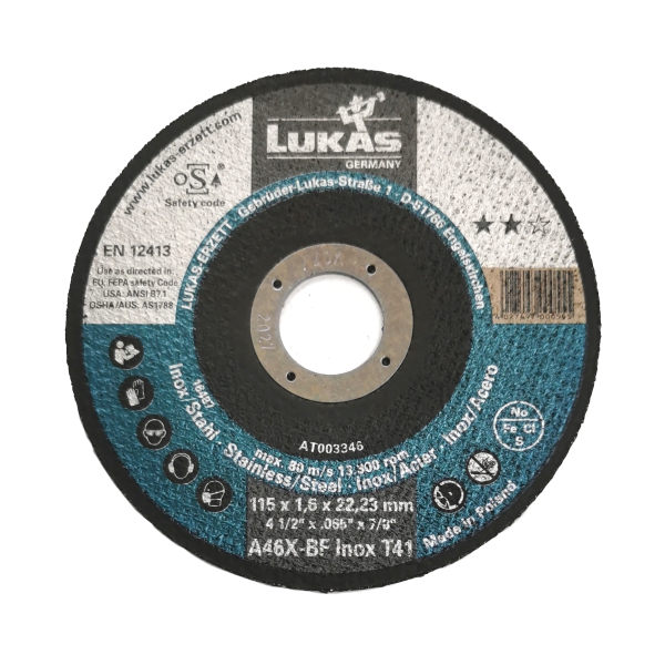CUT DISC INOX 115-1.6 LUKAS CUT DISC INOX 115-1.6 LUKAS