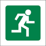 SIGN 290X290 GRN ESCAPE RIGHT