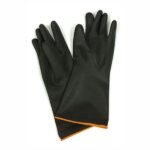 GLOVE LATEX IND BLK 400MM ELBOW