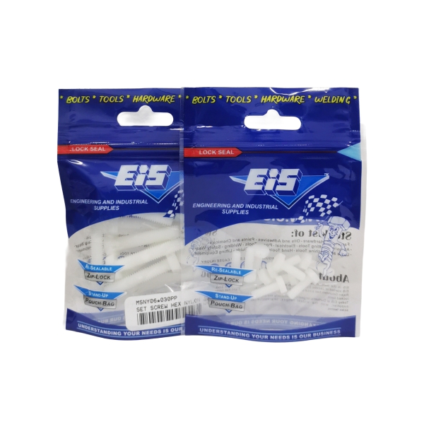 SET SCREW HEX NYLON 4X20 10PC PP SET SCREW HEX NYLON 4X20 10PC PP