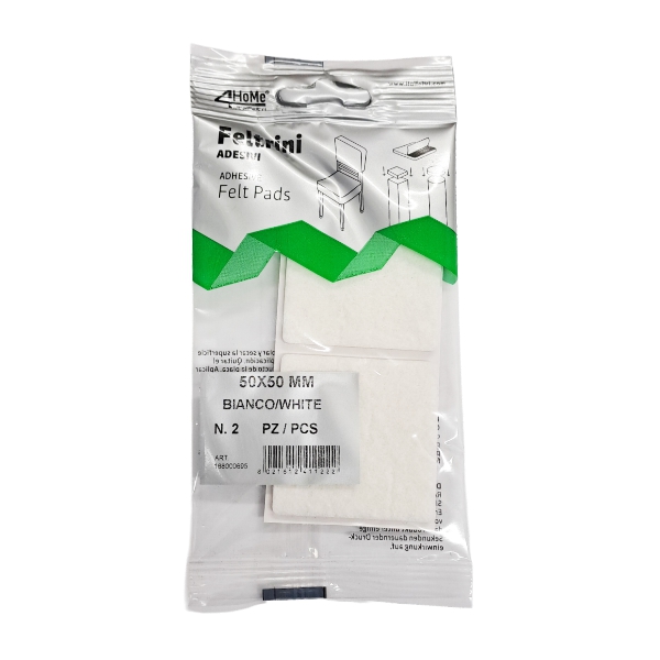 Adh felt pads sq wh 50mm 2pc Adh felt pads sq wh 50mm 2pc