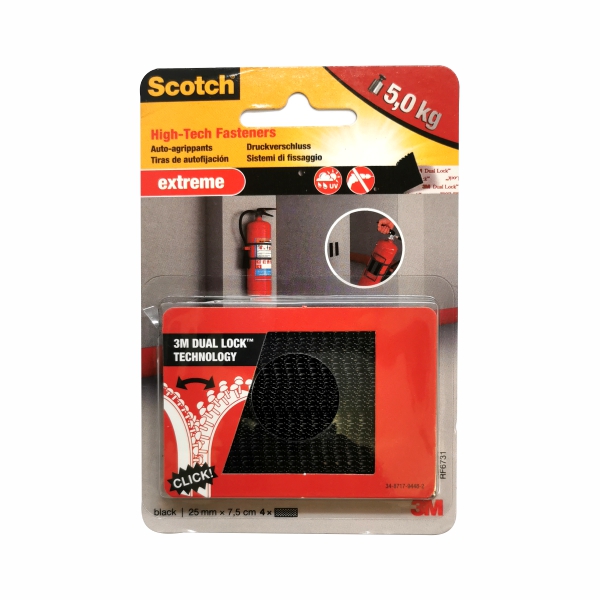D/S DUAL LOCK 25X7.5 4P BLK 3M D/S DUAL LOCK 25X7.5 4P BLK 3M
