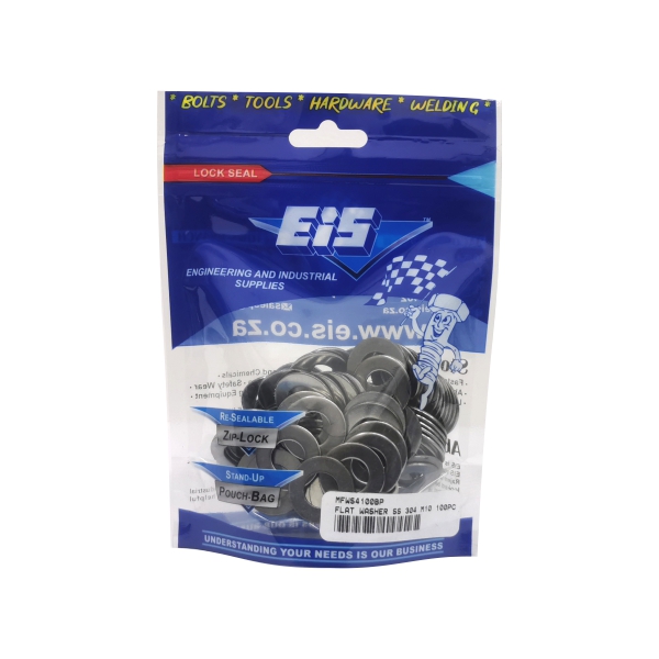 FLAT WASHER SS 304 M10 100PC FLAT WASHER SS 304 M10 100PC