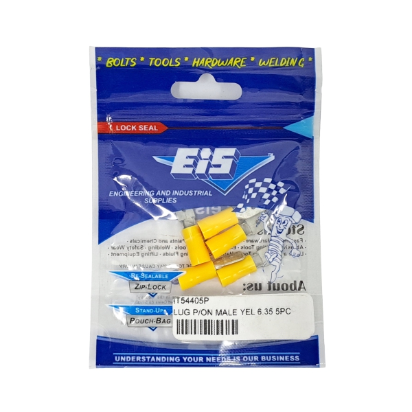 LUG P/ON MALE YEL 6.35 5PC LUG P/ON MALE YEL 6.35 5PC