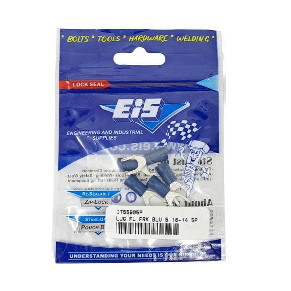 LUG FL FORK BLUE 5.0MM 16-14 5P LUG FL FORK BLUE 5.0MM 16-14 5P