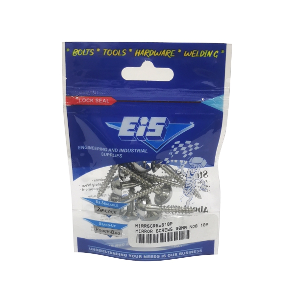 MIRROR SCREWS 30/35MM NO8 10P MIRROR SCREWS 30/35MM NO8 10P