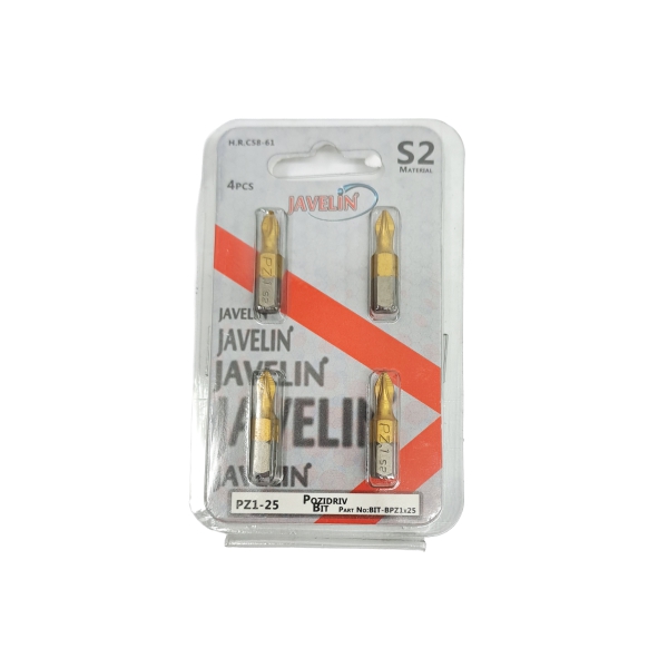 S/DRIVER BIT PZ1X25MM 4PC ECONO S/DRIVER BIT PZ1X25MM 4PC ECONO