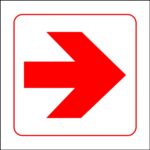 SIGN 150X150 PLA FIRE EXIT ARROW RED