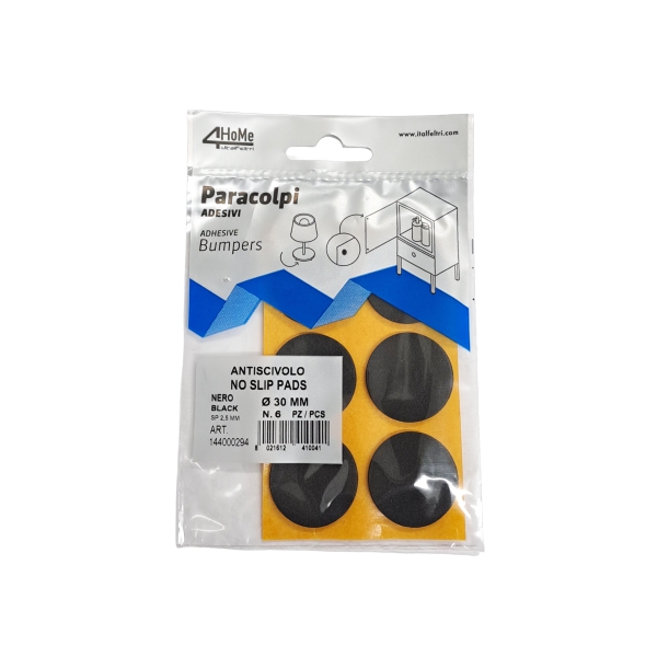 Adh bumper rnd blk 30mm 6pc Adh bumper rnd blk 30mm 6pc