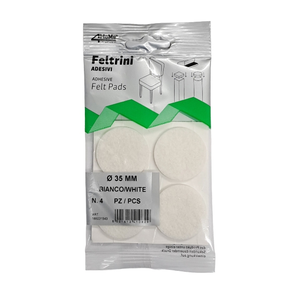Adh felt pads rnd wh 35mm 4pc Adh felt pads rnd wh 35mm 4pc