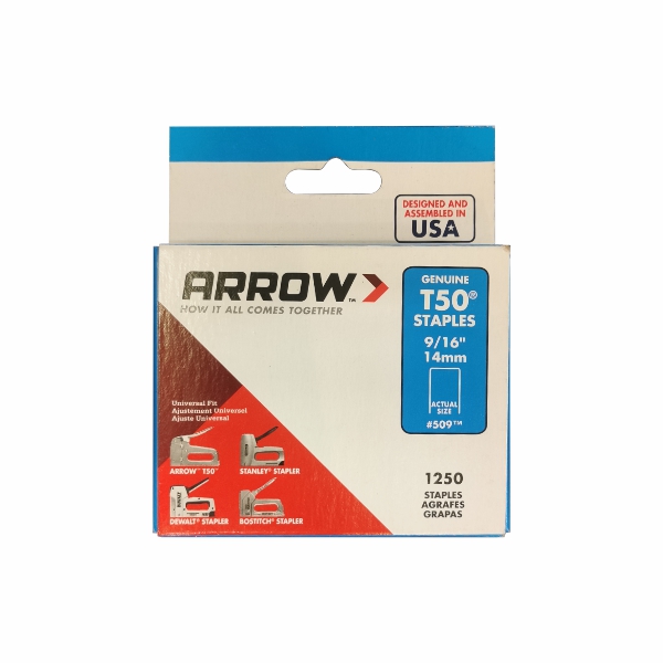Staples 14mm 9/16” 1250p/box arrow Staples 14mm 9/16” 1250p/box arrow