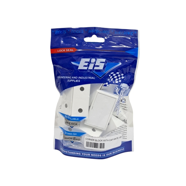 CORNER BLOCK WITH CAP WHITE 10PC CORNER BLOCK WITH CAP WHITE 10PC