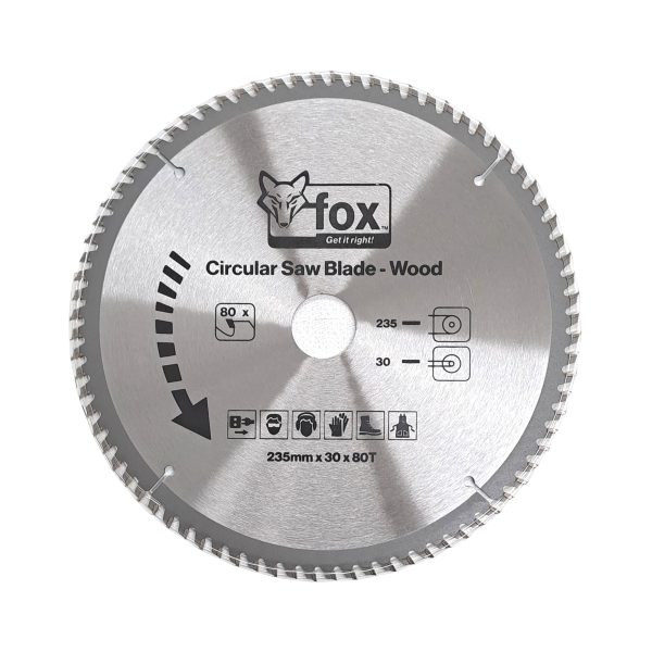 CIR SAW BLADE WOOD 235X30X80T FOX CIR SAW BLADE WOOD 235X30X80T FOX
