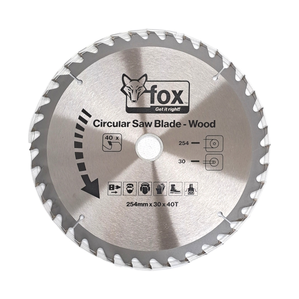 CIR SAW BLADE WOOD 254X30X40T FOX CIR SAW BLADE WOOD 254X30X40T FOX