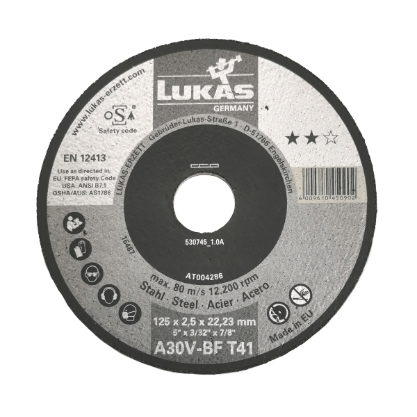 CUT DISC STL 125-2.5-22.23 LUKAS CUT DISC STL 125-2.5-22.23 LUKAS