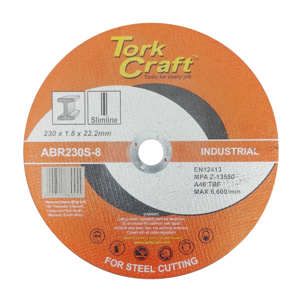 CUT DISC STEEL 230-1.8-22.2 T/C CUT DISC STEEL 230-1.8-22.2 T/C