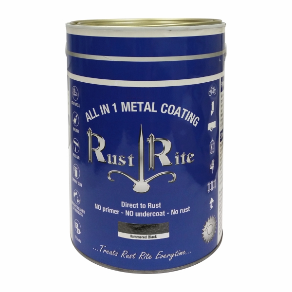 RUSTRITE HAMMERED BLACK 5LTR RUSTRITE HAMMERED BLACK 5LTR