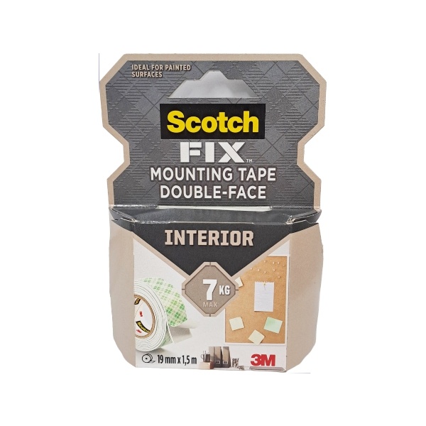D/SIDED TAPE 19 X 1.5M INDOOR 3M D/SIDED TAPE 19 X 1.5M INDOOR 3M