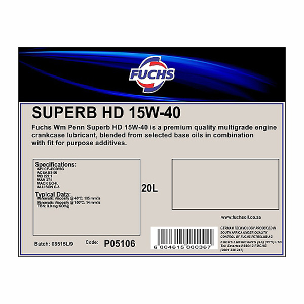 DIESEL ENG OIL 15W40 HD 20LT (34) DIESEL ENG OIL 15W40 HD 20LT (34)