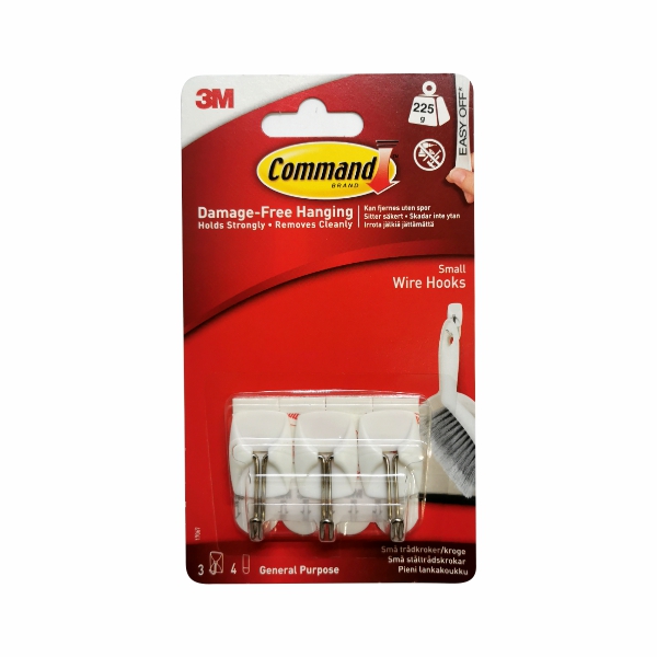 HOOK WIRE SMALL WHITE 3PC 3M HOOK WIRE SMALL WHITE 3PC 3M