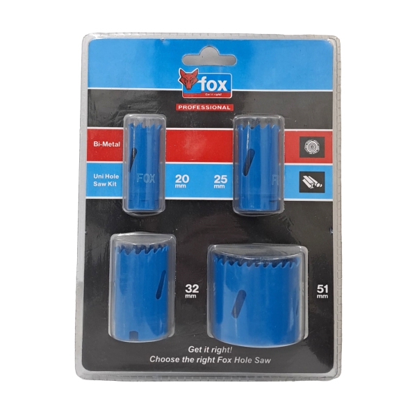 H/SAW KIT 4PC 20,25,32&51MM FOX