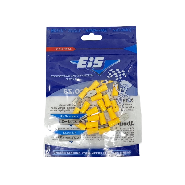 LUG P/ON MALE YEL 6.35 20PC LUG P/ON MALE YEL 6.35 20PC