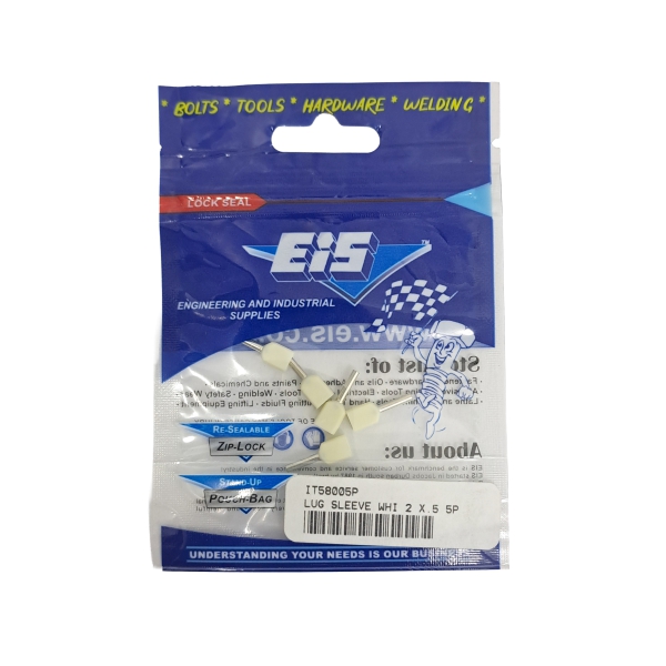 LUG SLEEVE WHITE 2 X.5MM 5P LUG SLEEVE WHITE 2 X.5MM 5P