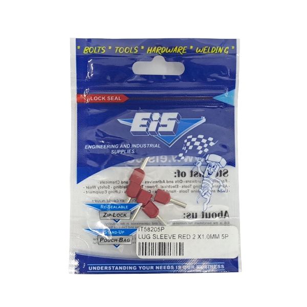 LUG SLEEVE RED 2 X1.0MM 5P LUG SLEEVE RED 2 X1.0MM 5P