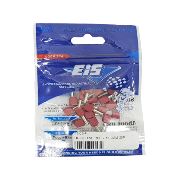 LUG SLEEVE RED 2 X1.0MM 20P LUG SLEEVE RED 2 X1.0MM 20P