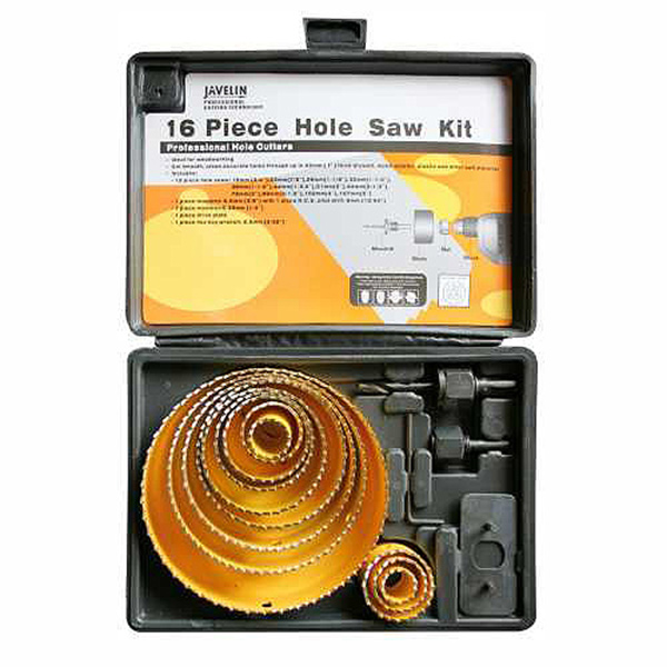 HOLESAW KIT WOOD 16PC 19-127 JAVELIN HOLESAW KIT WOOD 16PC 19-127 JAVELIN