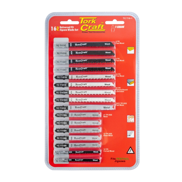 JIG SAW BLADE 16PC TORK CRAFT JIG SAW BLADE 16PC TORK CRAFT