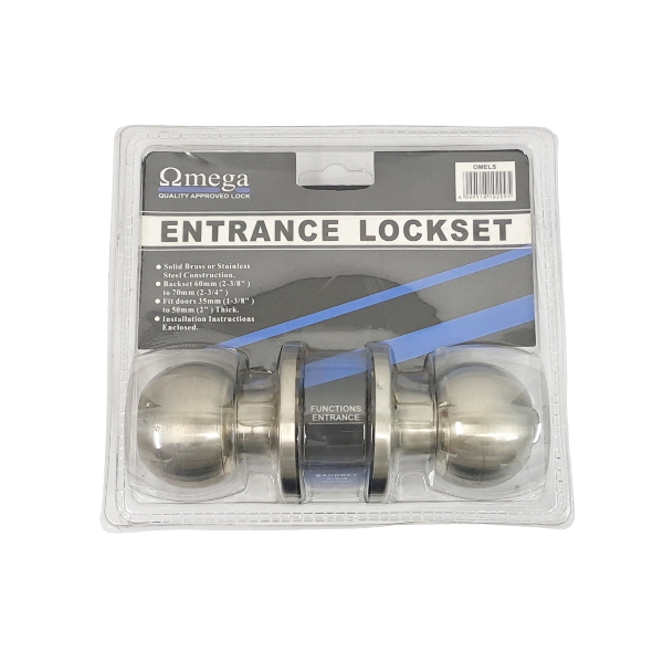 LOCKSET ENT S/STEEL RND OMEGA LOCKSET ENT S/STEEL RND OMEGA