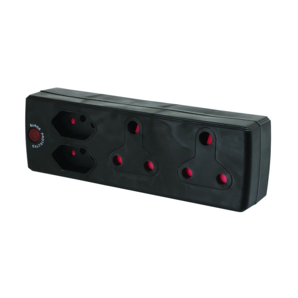 MPLUG 2X16A 2X5A SURGE BLACK MPLUG 2X16A 2X5A SURGE BLACK