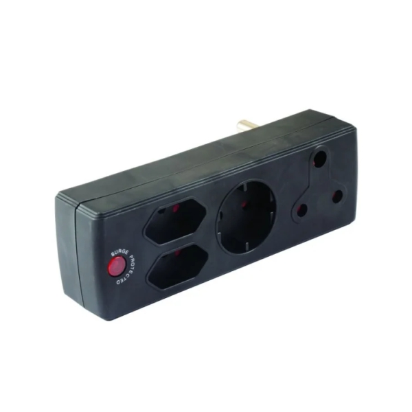 MPLUG 1X16A 2X5A SCHUKO SURGE BLK MPLUG 1X16A 2X5A SCHUKO SURGE BLK