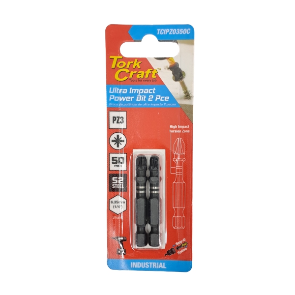 PZ IMPACT BIT 3 X 50MM 2PC T/C PZ IMPACT BIT 3 X 50MM 2PC T/C