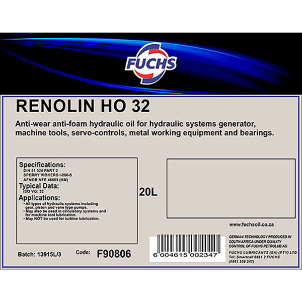 HYDRAULIC OIL 20 LTR HO32 (11) HYDRAULIC OIL 20 LTR HO32 (11)